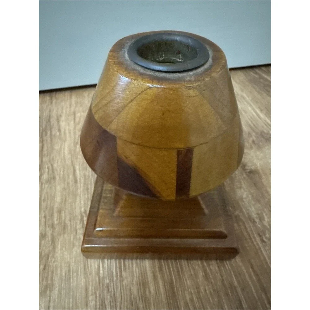 Candlestick Holders 4.75”  Carved Unique Pair Set Of 2 MCM
